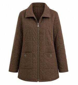 Cottage Barn Coat Brown Quilted Zip Jacket Nomadic Traders Womens M